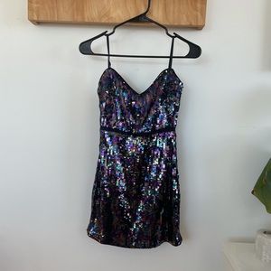 BEBE Sequined Mini Dress